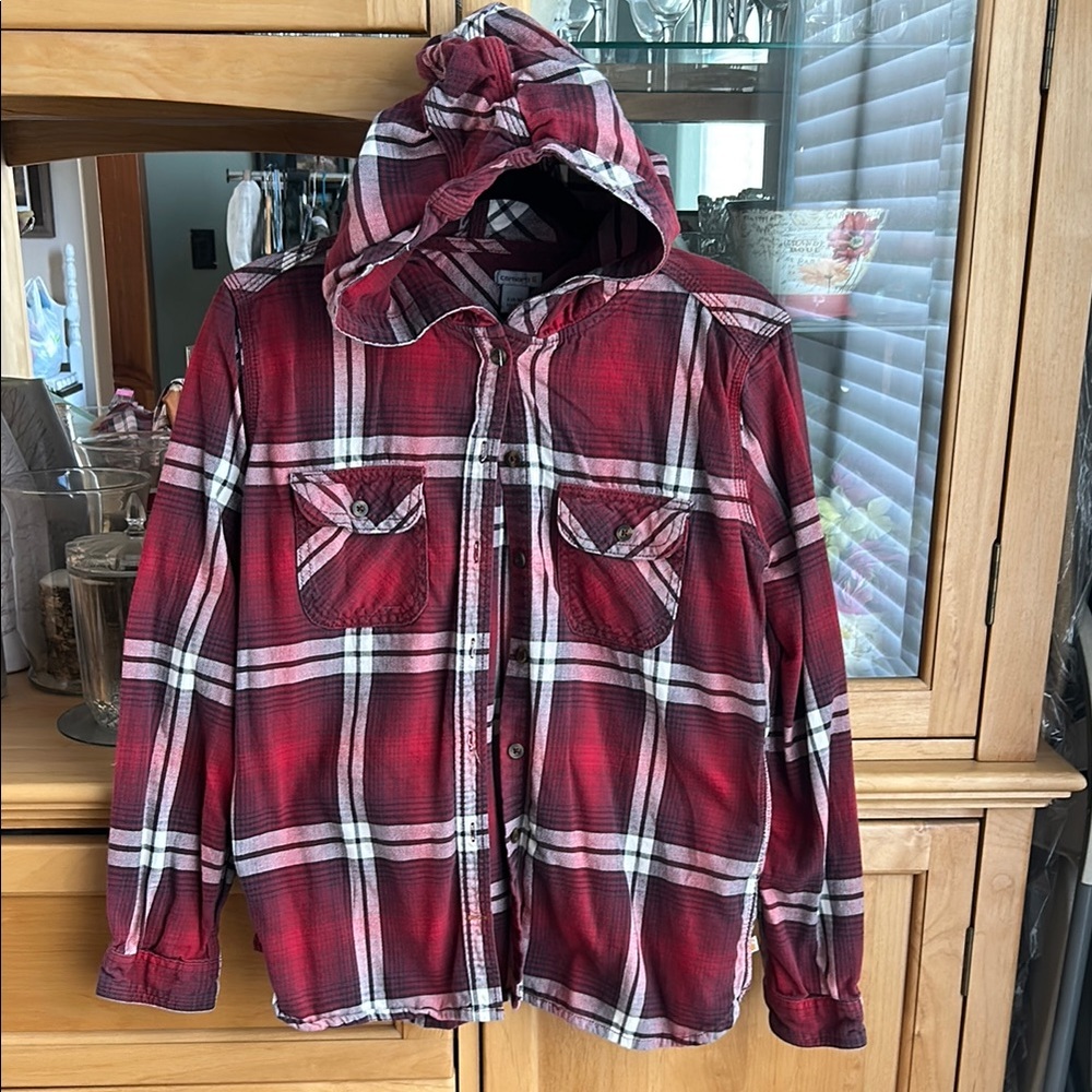 Carhartt Red Plaid Hooded Flannel